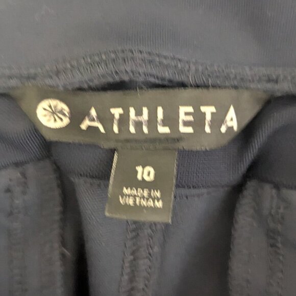 Athleta Headlands Hybrid Cargo Pants Navy Size 10 High Rise Zip Pocket - Picture 6 of 9